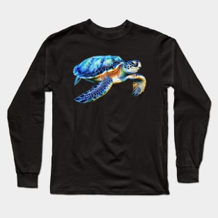 Endangered Sea Turtle Swimming Long Sleeve T-Shirt